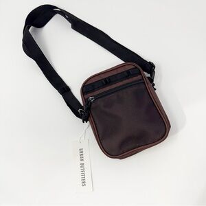 Urban Outfitters Brown Mini Crossbody Bag Nylon Utility Shoulder Pouch Travel